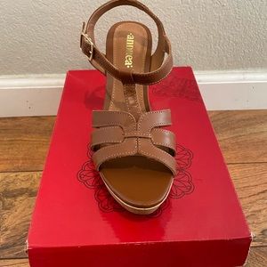 Brown sandal heels
